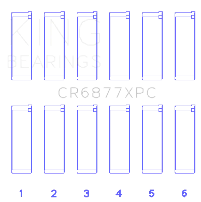 King Racing KINGCR6877XPCSTDX BMW S54B32 3.2L Coated Performance Rod Bearing Set Of 6 (Size STDX) №2