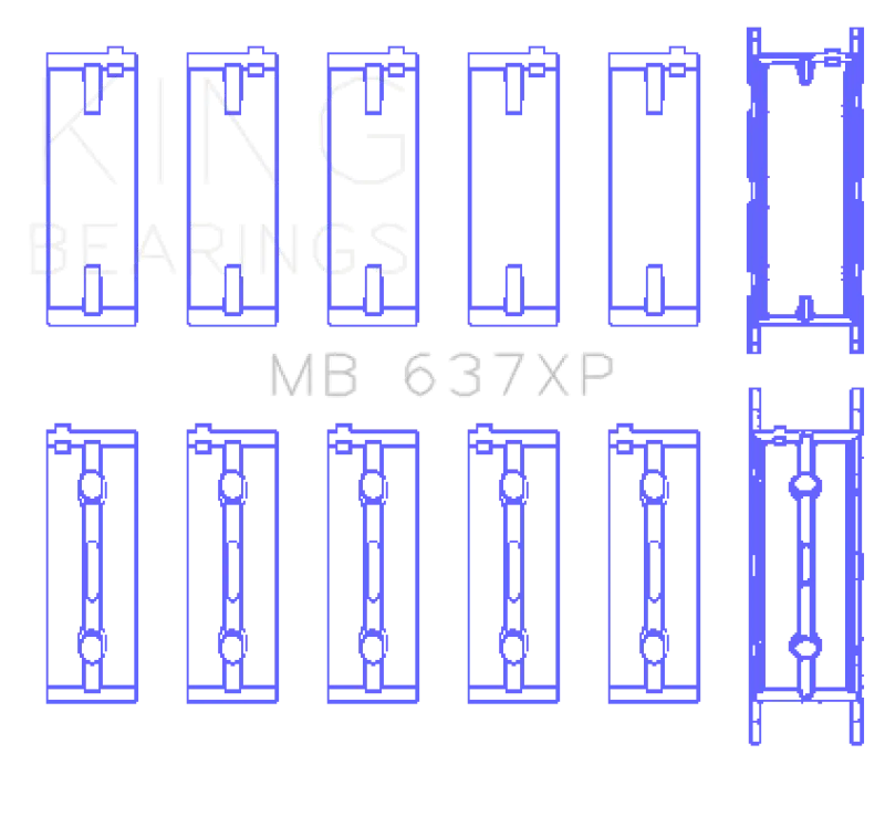 King Racing KINGMB637XP BMW S85B50A Crankshaft Main Bearings (STD) №1