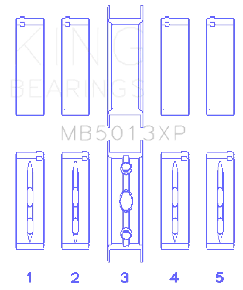 King Racing KINGMB5013XP001 Chevy LS1 / LS6 / LS3 (Size 001) Performance Main Bearing Set №2