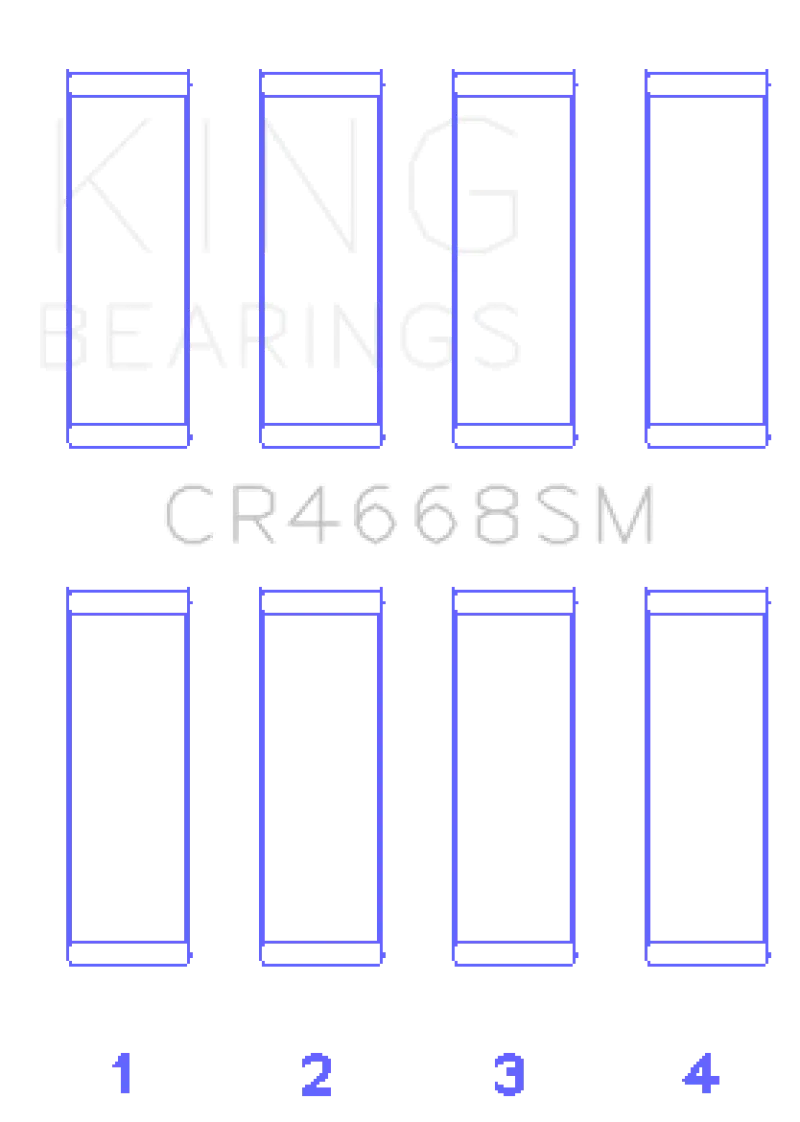 King Racing KINGCR4668SM Chrysler/Mitsubishi/Hyundai/Kia World Engine (Size Standard) Connecting Rod Bearing Set №2