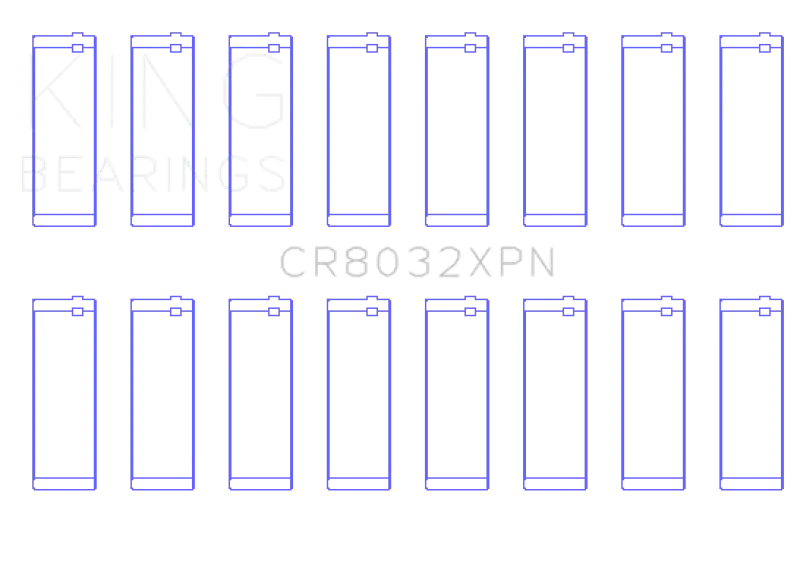 King Racing KINGCR8032XPNSTDX Chyrsler Dodge Hemi 5.7L / 6.1L V8 (Size STDX) Performance Rod Bearing Set №2