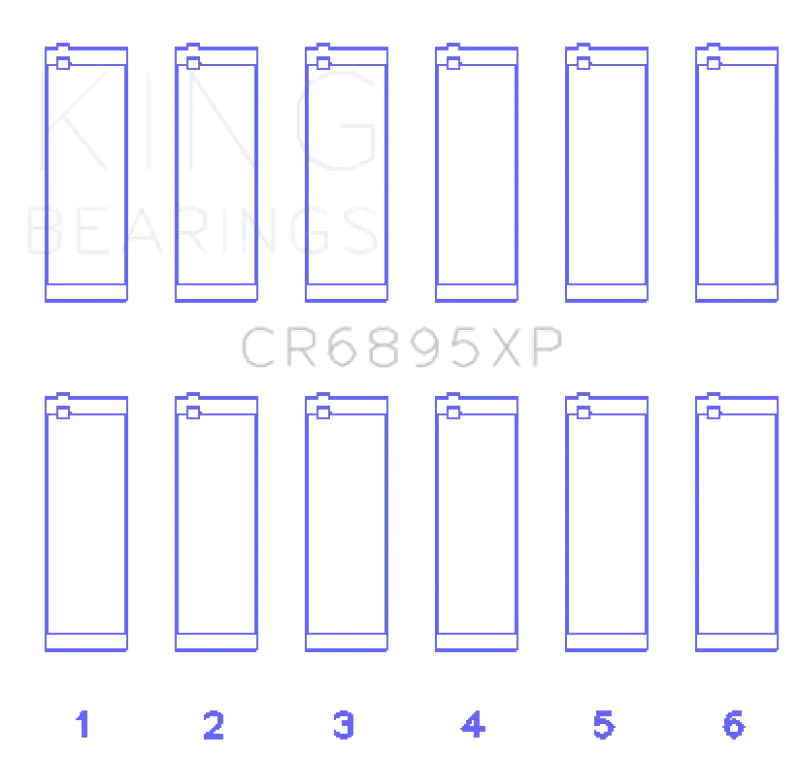 King Racing KINGCR6895XP0.25 Ford Ecoboost 3.5L V6 (Size 0.25) PMaxBlack Coated Connecting Rod Bearing Set №2