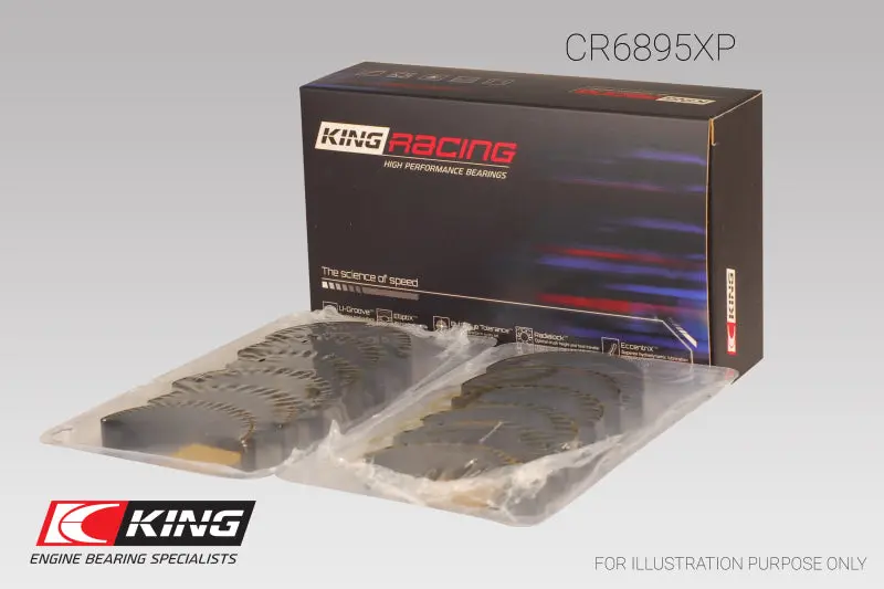 King Racing KINGCR6895XP0.25 Ford Ecoboost 3.5L V6 (Size 0.25) PMaxBlack Coated Connecting Rod Bearing Set №4