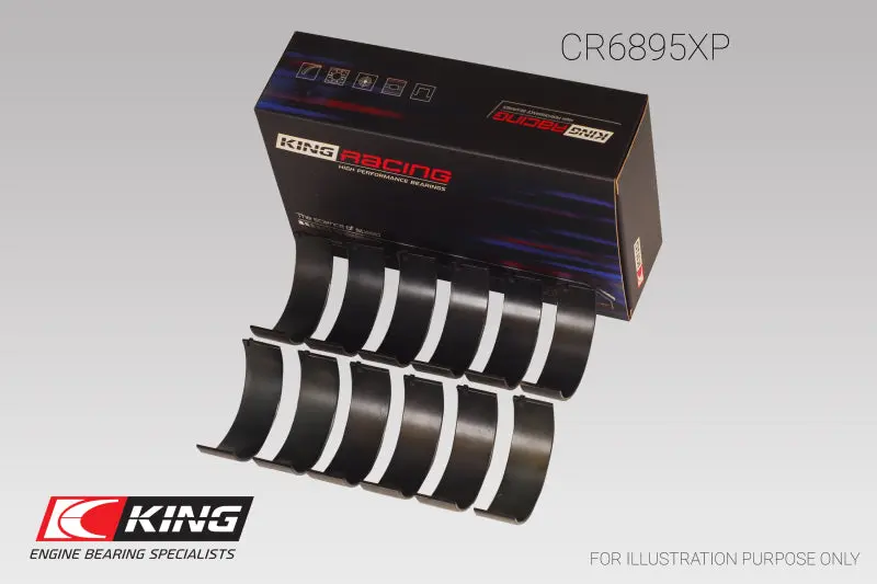 King Racing KINGCR6895XP0.25 Ford Ecoboost 3.5L V6 (Size 0.25) PMaxBlack Coated Connecting Rod Bearing Set №5