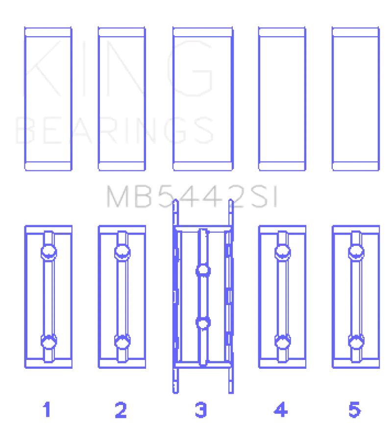 King Racing KINGMB5442SI Ford/Mazda Duratec 2.0/2.3 DOHC (Size STD) Silicon Bi-Metal Aluminum Main Bearing Set