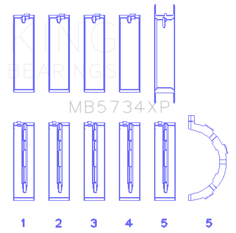 King Racing KINGMB5734XPSTDX Ford Mustang 302 Coyote (Size STDX) Performance Main Bearing Set №2