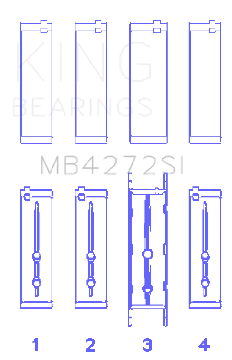 King Racing KINGMB4272SI Holden Alloytec 175/190 Crankshaft Main Bearing Set