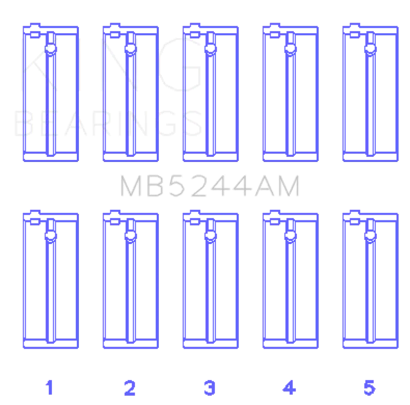 King Racing KINGMB5244AM Honda 91CI/1.5L D15A2/D15A3/D15B1/D15B2/D15B7/D15B8/D15Z1 (Size STD) Main Bearing Set №2