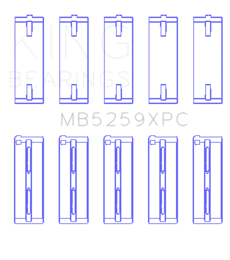 King Racing KINGMB5259XPC.026 Honda A-Series/B-Series/K-Series (Size .026) PMaxKote Performance Main Bearing Set