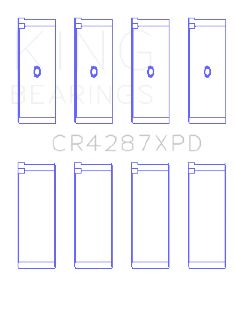 King Racing KINGCR4287XPD Honda B18C1/B18C5 16V (Size Standard - Predoweled For Alum Rods) Performance Rod Bearing Set №2