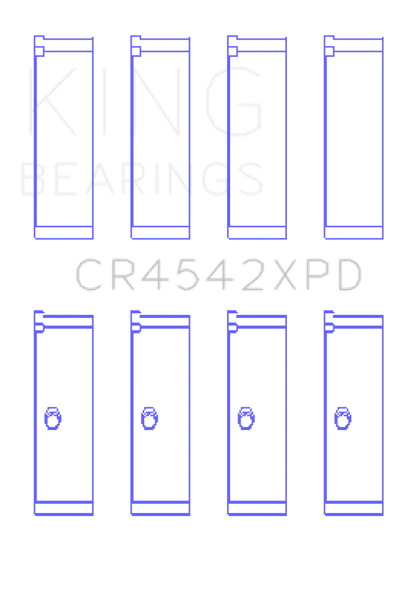 King Racing KINGCR4542XPD Honda K-Series (Except A3) 16v 2.0L/2.3L/2.4 XP Tri-Metal Performance Rod Bearing - Set Of 4 №2