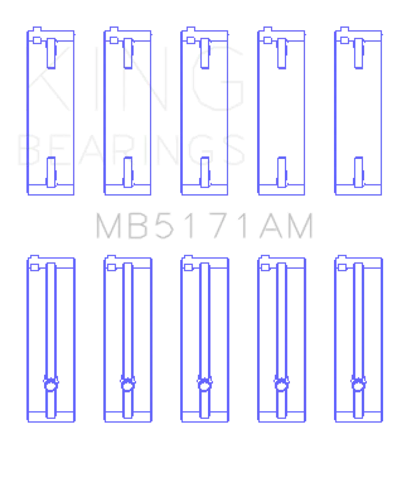 King Racing KINGMB5171AM Mazda FS-DE L4/FP L4/FS L4 DOHC 16 Valve (Size STD) Main Bearing Set №2