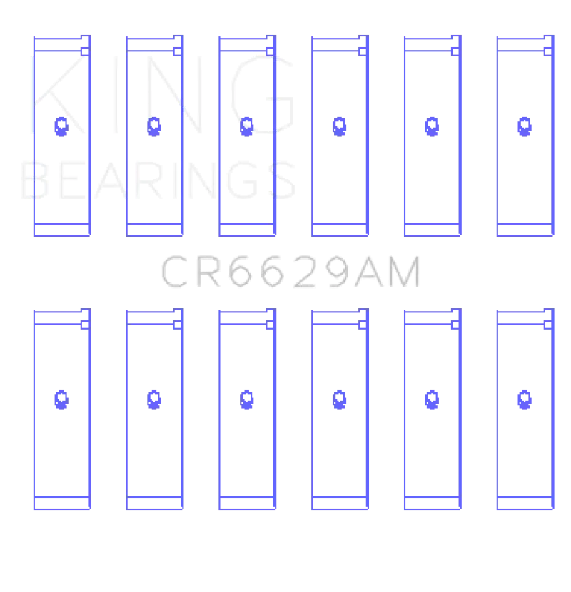 King Racing KINGCR6629AM Mitsubishi 181CI 3.0L 6G72 V6 / 152CI 2.5L 6G73 V6 (Size STD) Rod Bearing Set №2