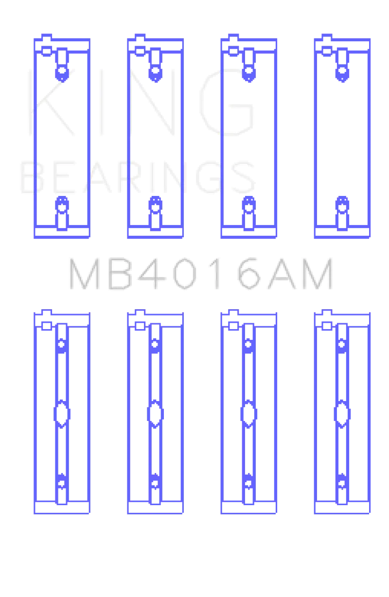 King Racing KINGMB4016AM Mitsubishi 181CI 3.0L 6G72 V6 (Size STD) Main Bearing Set №2