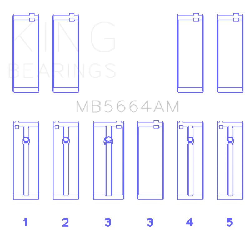 King Racing KINGMB5664AM Nissan QR25DE DOHC 16 Valves (Size STD) Main Bearing Set №2