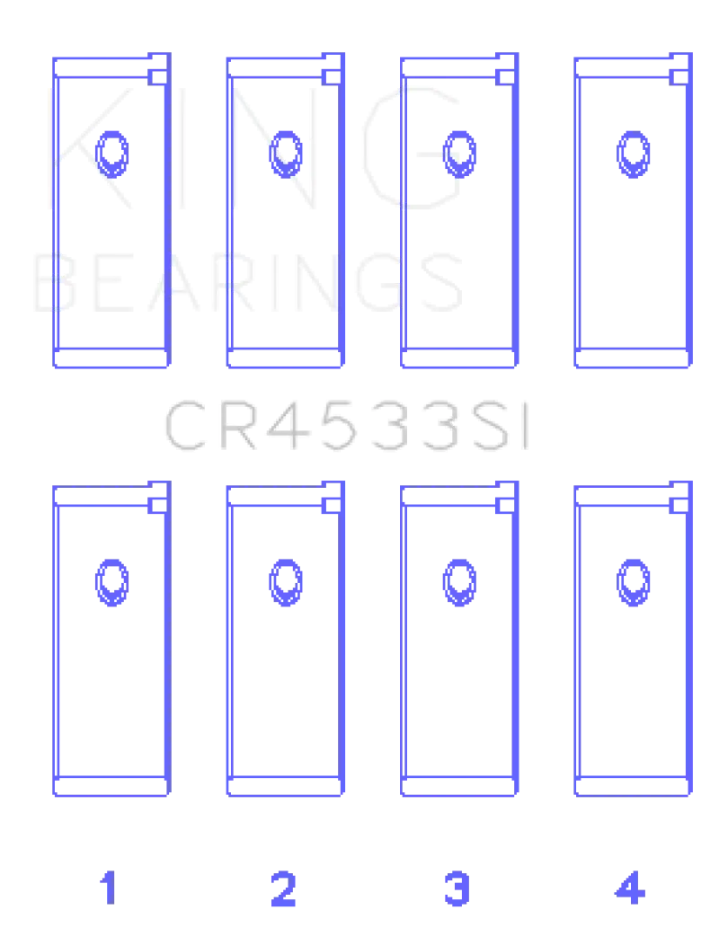 King Racing KINGCR4533SI Nissan QR25DE DOHC 16 Valves (Size STD) Rod Bearing Set №1