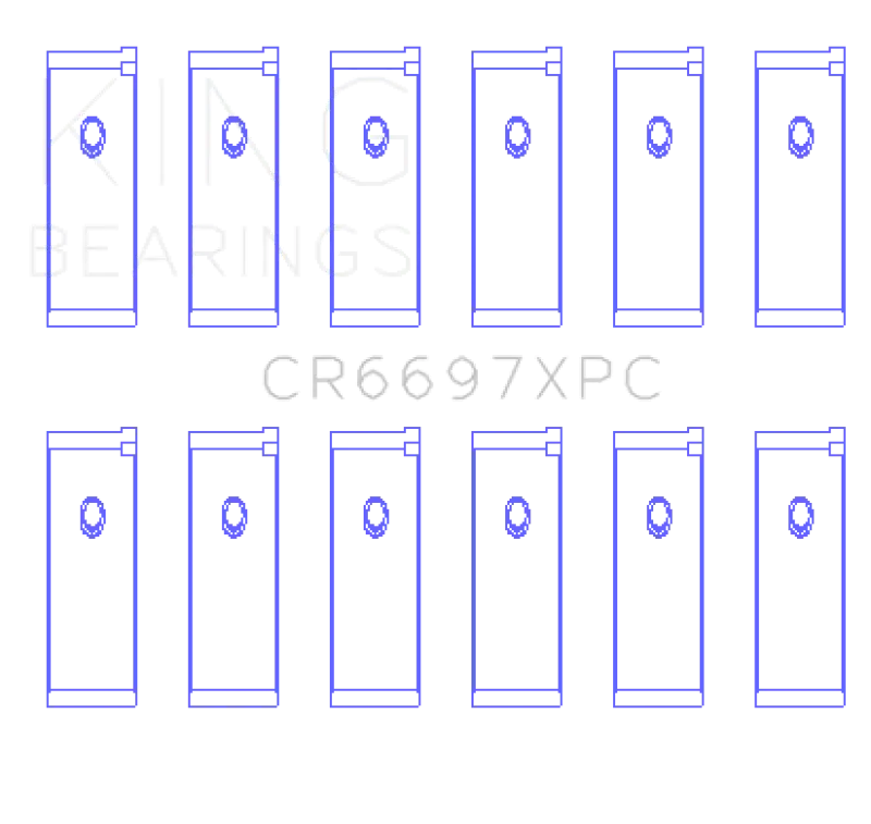 King Racing KINGCR6697XPCSTDX Nissan RB25/RB26 (Size STDX) 24V - Coated Performance Rod Bearing Set №2