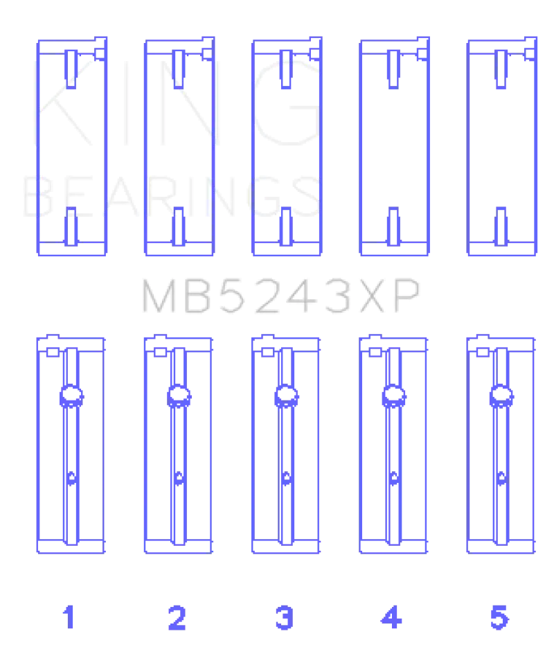 King Racing KINGMB5243XP0.25 Nissan SR20DE/DET (2.0L) (Size 0.25mm) Performance Main Bearing Set