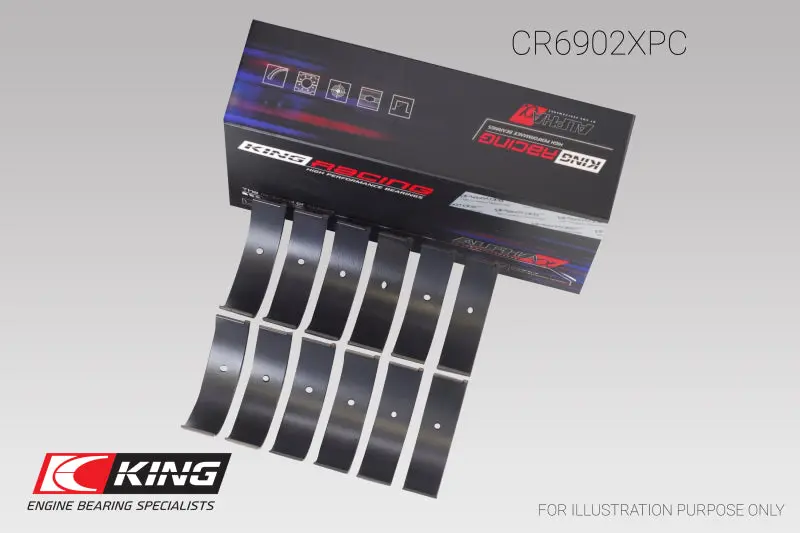 King Racing KINGCR6902XPC0.25 Nissan VQ35HR/VQ37VHR/VR30DTT (Size +.25) PMaxKote Rod Bearing Set