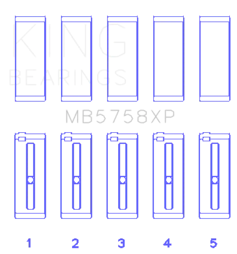 King Racing KINGMB5758XP Peugeot EP6 1.6L / BMW N14B16C (Size STD) Main Bearing Set №2