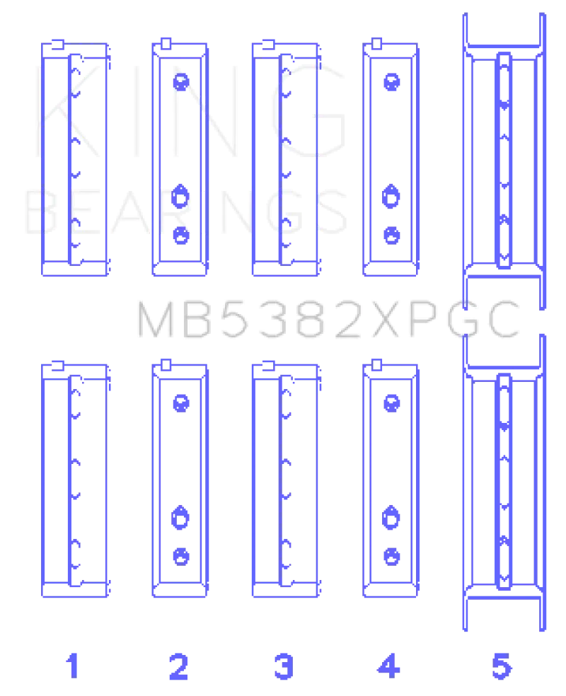 King Racing KINGMB5382XPGC Subaru EJ20 / EJ22/ EJ25 (Including Turbo) Coated Crankshaft Main Bearing Set №1