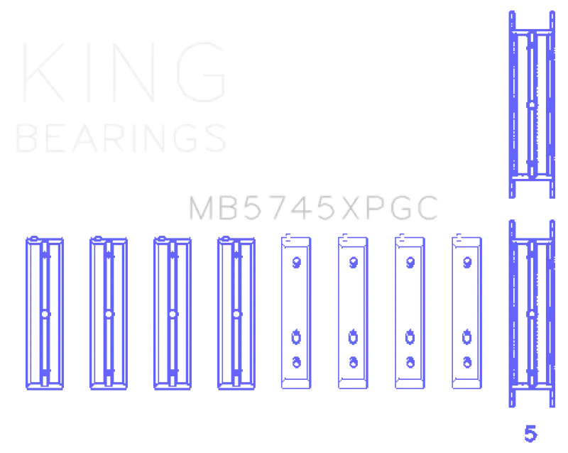 King Racing KINGMB5745XPGC Subaru FA20/Toyota 4U-GSE (Size STD) PMaxKote Performance Main Bearing Set №1