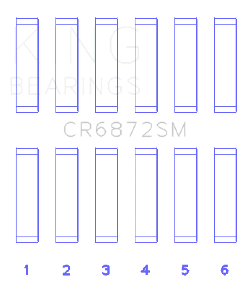 King Racing KINGCR6872SM0.25 Toyota 1GR-FE (Size +.25mm) Connecting Rod Bearing Set