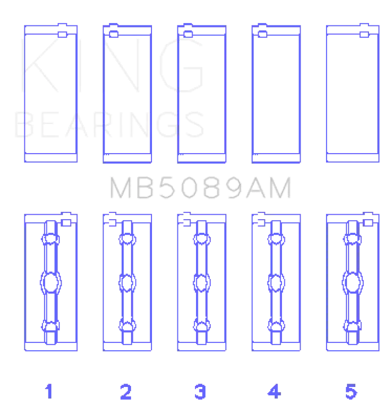 King Racing KINGMB5089AM Toyota 1RZ (Size STD) Crankshaft Main Bearing Set №2