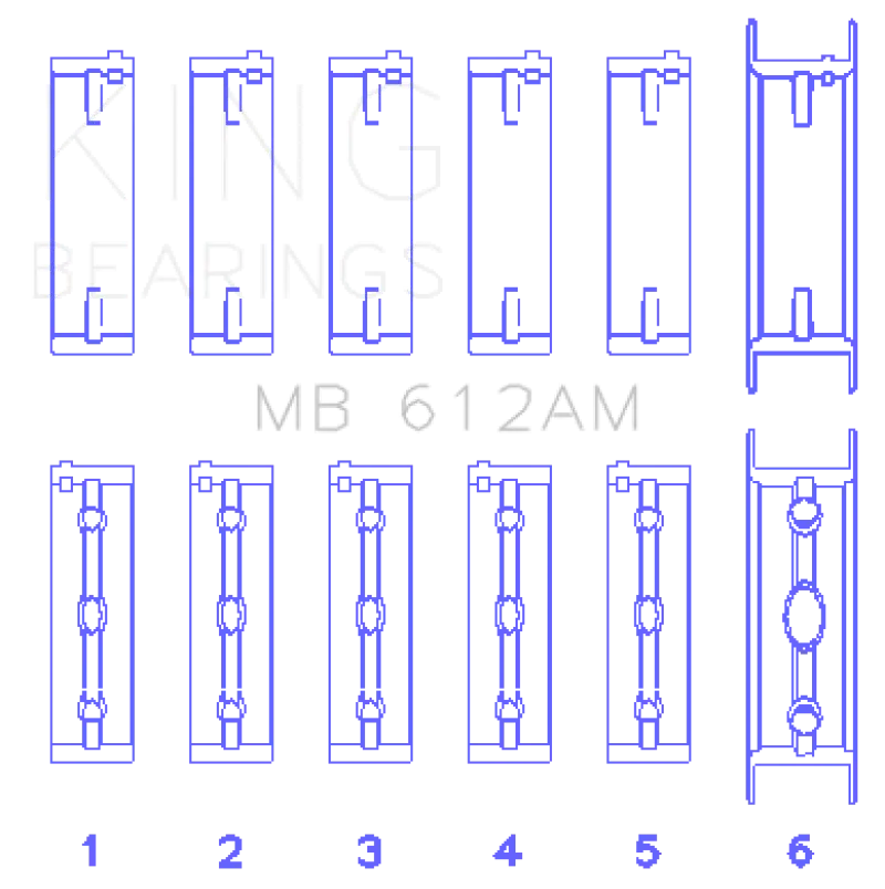 King Racing KINGMB612AM Volvo 520 / B5252 (Size STD) Main Bearing Set №2