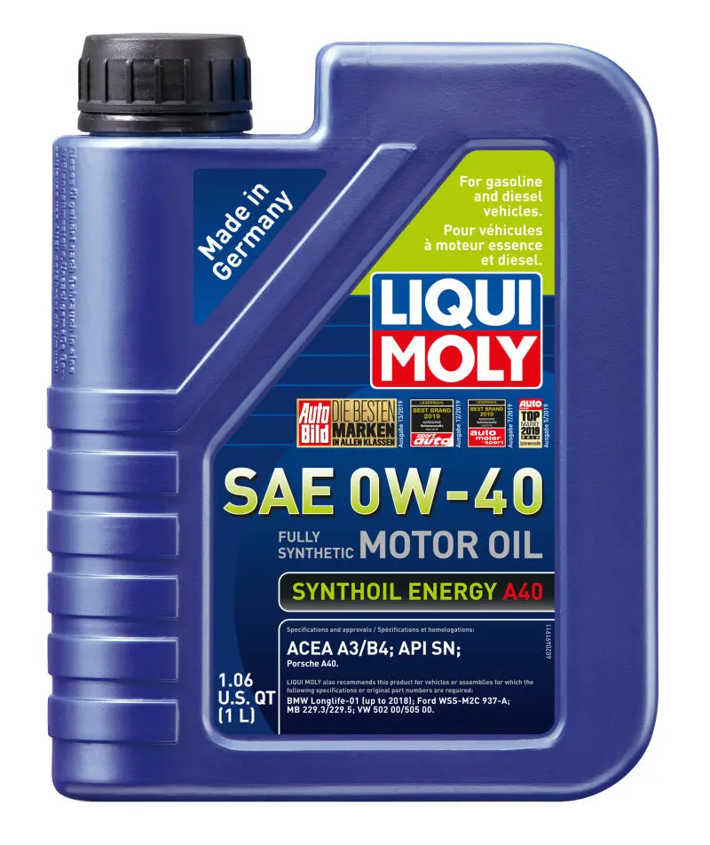 LIQUI MOLY LQM2049 1L Synthoil Energy A40 Motor Oil SAE 0W40