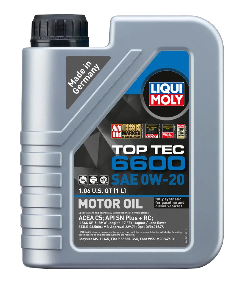 LIQUI MOLY LQM22044 1L Top Tec 6600 Motor Oil SAE 0W20