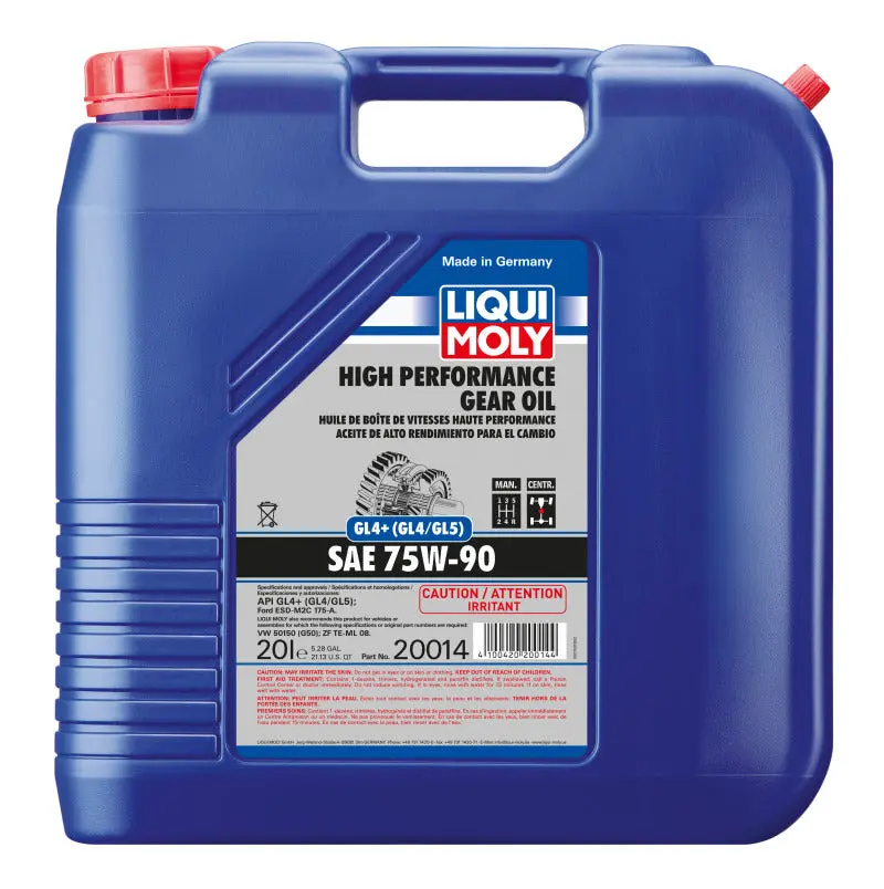 LIQUI MOLY LQM20014 20L High Performance Gear Oil (GL4+) SAE 75W90