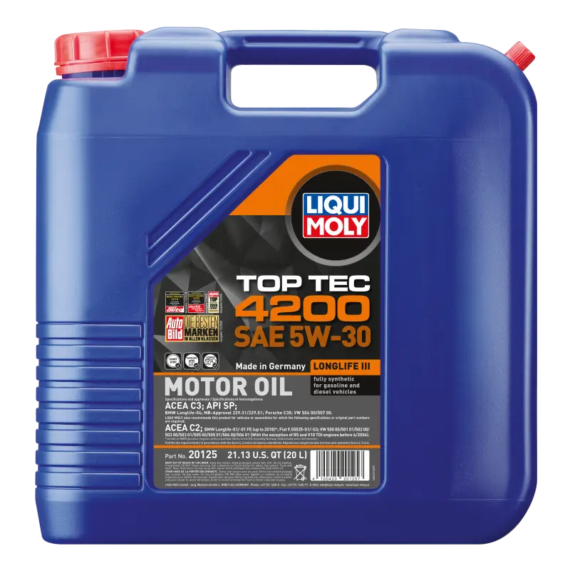 LIQUI MOLY LQM20125 20L Top Tec 4200 New Generation Motor Oil SAE 5W30 №1