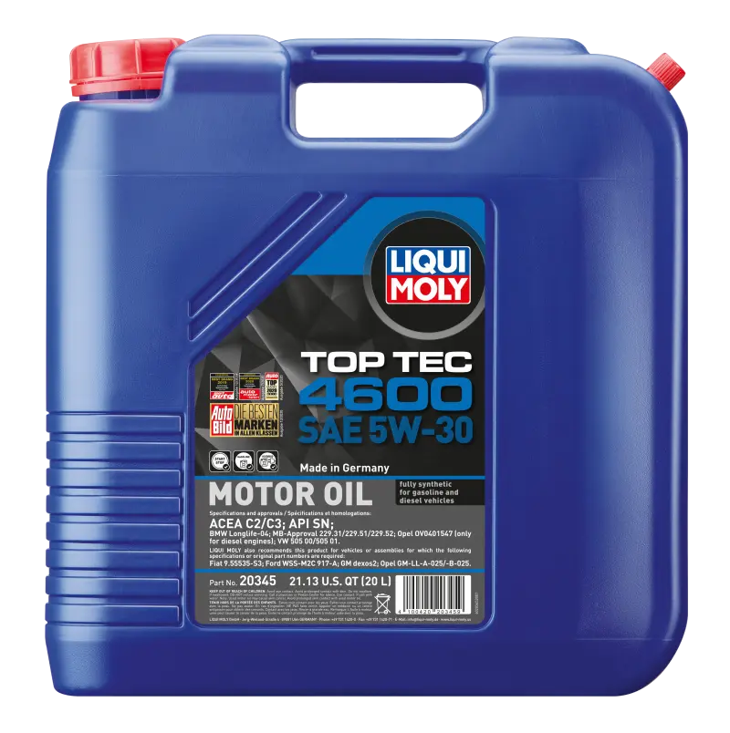 LIQUI MOLY LQM20345 20L Top Tec 4600 Motor Oil SAE 5W30 №1