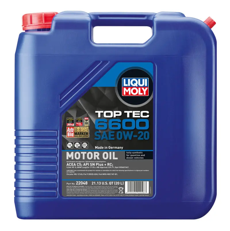 LIQUI MOLY LQM22048 20L Top Tec 6600 Motor Oil SAE 0W20 №1