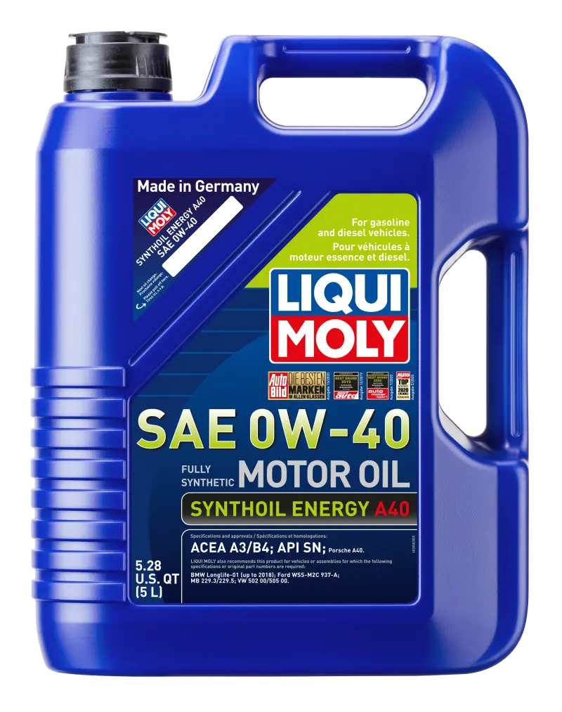 LIQUI MOLY LQM2050 5L Synthoil Energy A40 Motor Oil SAE 0W40