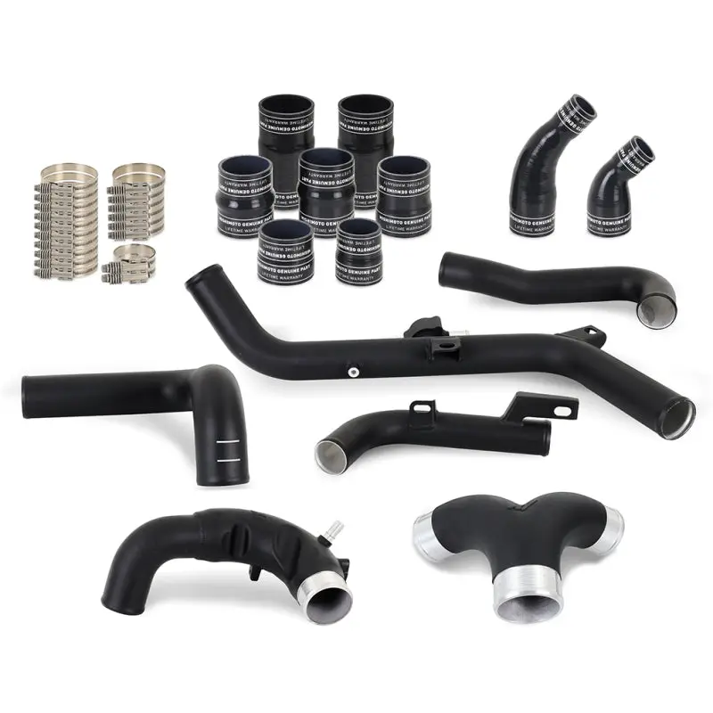 Mishimoto MISMMICP-BR27-21UHBK 2021+ Ford Bronco 2.7L High-Mount Intercooler Pipe Upgrade Kit - Wrinkle Black