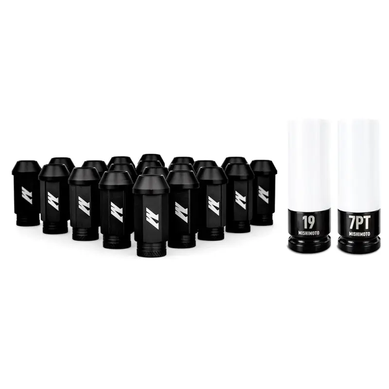 Mishimoto MISMMLG-1220-23LBK Aluminum Locking Lug Nuts 1/2 X 20 23pc Set Black