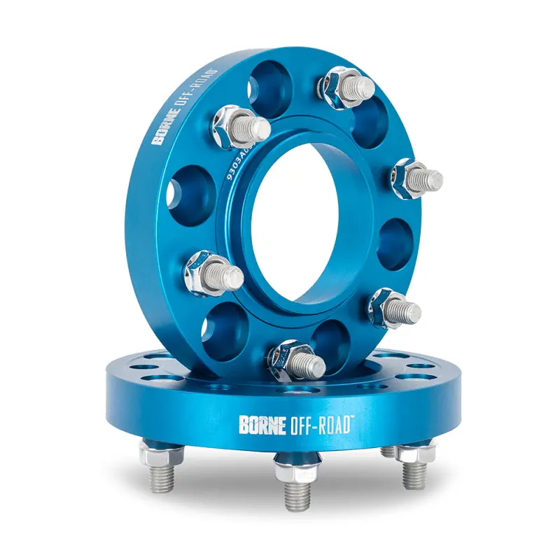 Mishimoto MISBNWS-005-250BL Borne Off-Road Wheel Spacers - 6x139.7 - 78.1 - 25mm - M14x1.5 - Blue