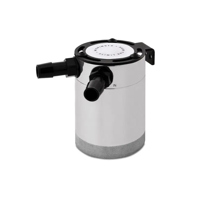 Mishimoto MISMMBCC-CBTWO-P Compact Baffled Oil Catch Can - 2-Port - Polished