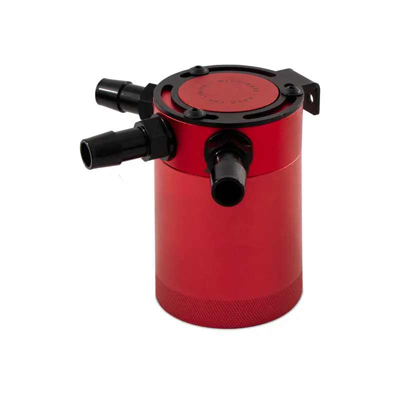 Mishimoto MISMMBCC-CBTHR-RD Compact Baffled Oil Catch Can 3-Port - Red