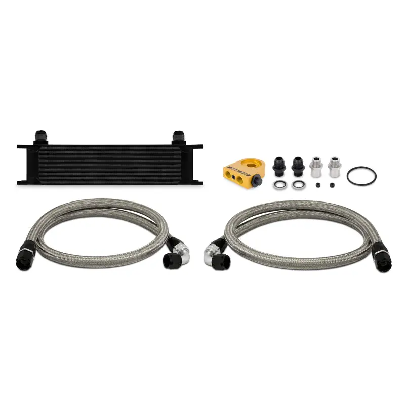 Mishimoto MISMMOC-UTBK Universal Thermostatic 10 Row Oil Cooler Kit - Black