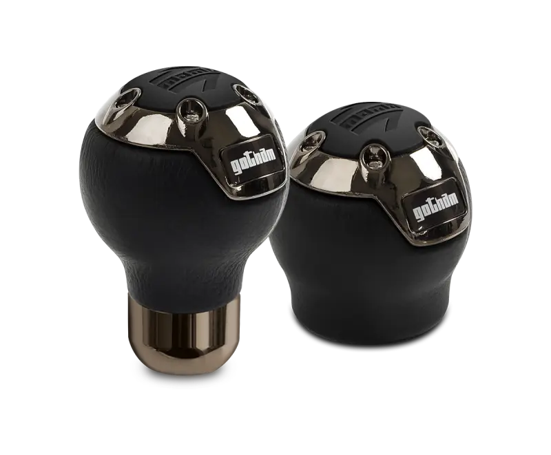 MOMO MOMGOTBK1 Gotham Shift Knob - Black Leather, Dark Chrome Insert