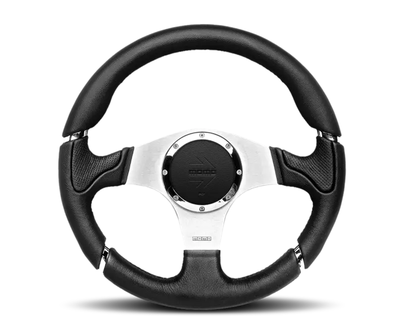 MOMO MOMMIL35BK1P Millenium Steering Wheel 350 Mm - Black Leather/Black Stitch/Brshd Spokes №1