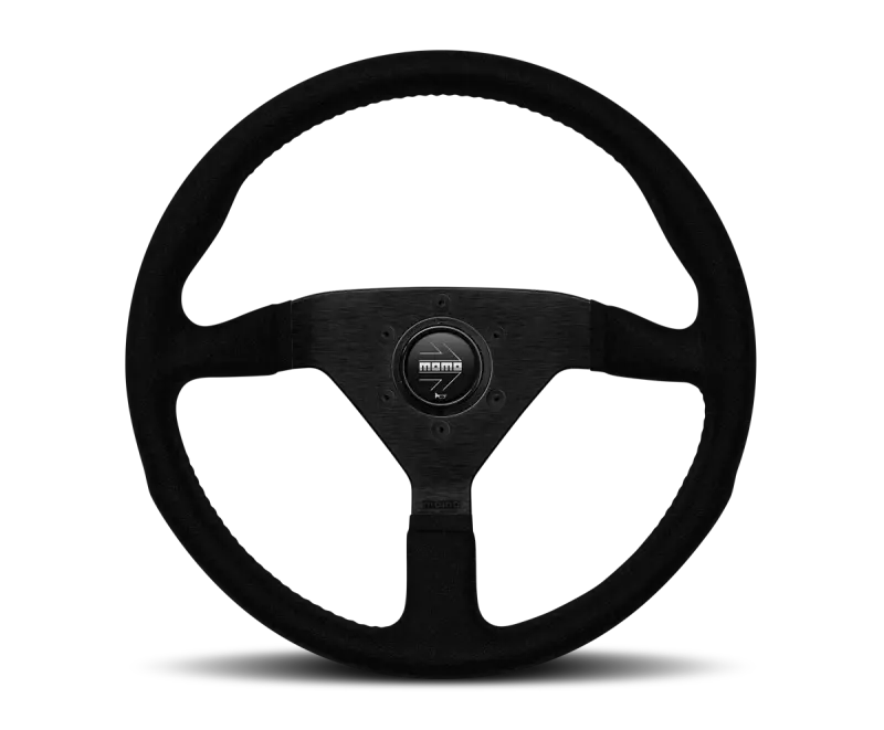 MOMO MOMMCL32AL1B Montecarlo Alcantara Steering Wheel 320 Mm - Black/Black Stitch/Black Spokes