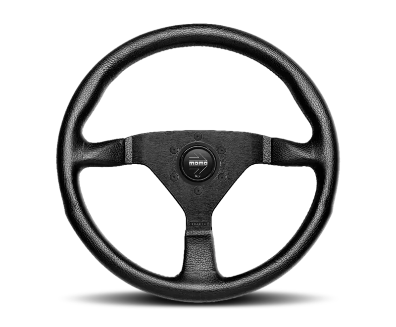 MOMO MOMMCL35BK1B Montecarlo Steering Wheel 350 Mm - Black Leather/Black Stitch/Black Spokes