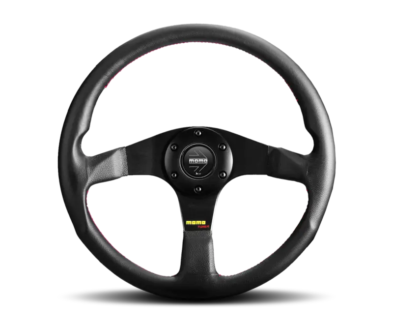 MOMO MOMTUN32BK0B Tuner Steering Wheel 320 Mm - Black Leather/Red Stitch/Black Spokes