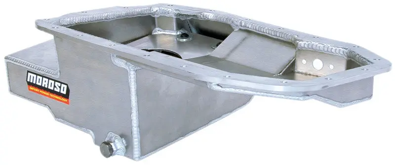 Moroso MOR20960 Mitsubishi 2.0L DOHC Turbo 4G63 Kicked Out Road Race Baffled 6.25qt 6.5in Aluminum Oil Pan