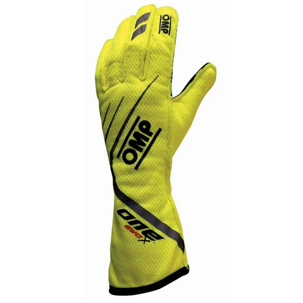 OMP IB0-0771-A01-099-S Перчатки для автоспорта One Evo X, FIA 8856-2018, желтый флуо, размер S
