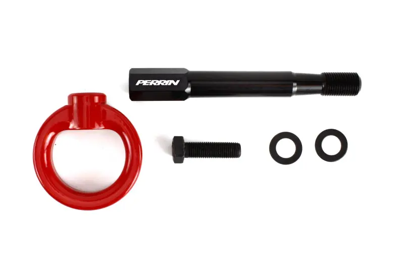 Perrin PERPSP-BDY-250RD 08-14 Subaru WRX/STI Hatchback Tow Hook Kit (Rear) - Red